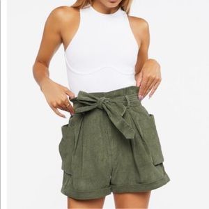 Green Tie Shorts Forever 21